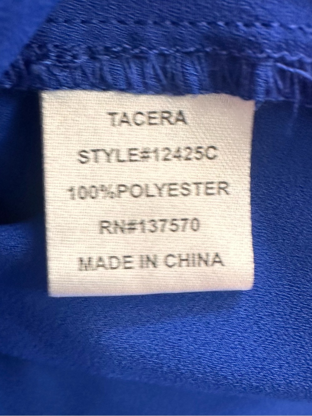 Tacera Cobalt Blue Pleated Bell Sleeve Blouse NWT, Women's Size Large - Picture 8 of 11